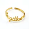 Wholesale Fashion Letter Constellation Titanium Steel Gold Plated Open Ring
