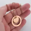 304 Stainless Steel Customization Laser Engraving Heart Shape PVD Coated 18K Real Gold Plated Simple Style Classic Style Waterproof Non Tarnish Rose Gold Gold Silver Pendant Necklace