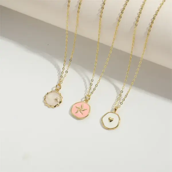 oly-60cad302a33a460cd08f8a8607c9bfdb Wholesale Copper 14K Gold Plated Starfish Pendant Necklace