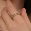 Wholesale Copper Plating Geometric Artificial Gemstones Copper Rings