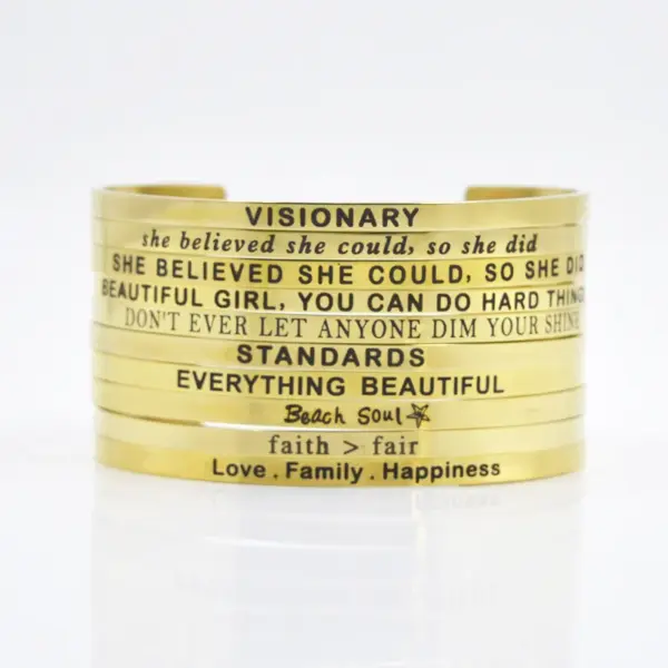 Simple Style Letter Stainless Steel Bangle In Bulk