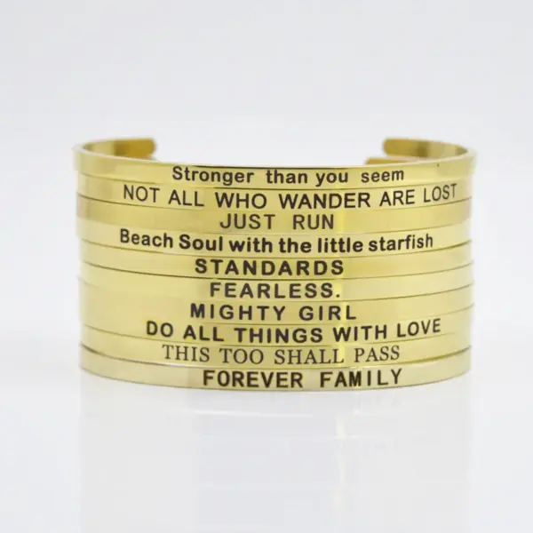 Simple Style Letter Stainless Steel Bangle In Bulk