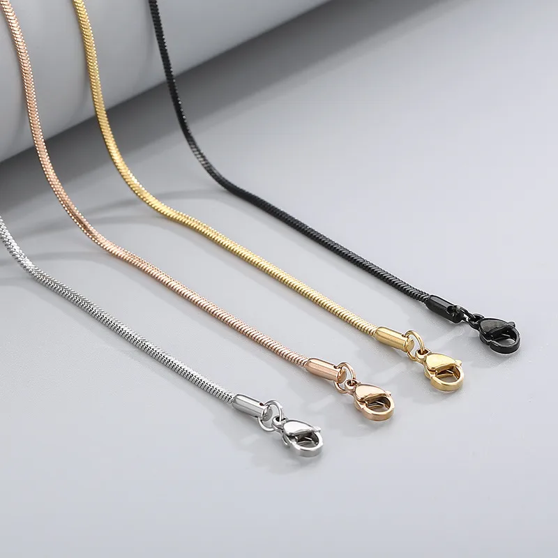 Wholesale PVD Coated 18K Gold Plated Titanium Steel Fashion Waterproof Non Tarnish Titanium Steel Necklace