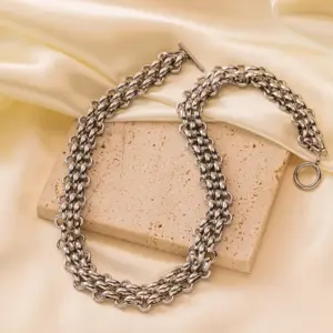 Qyh297 Watch Chain Necklace / Steel Color