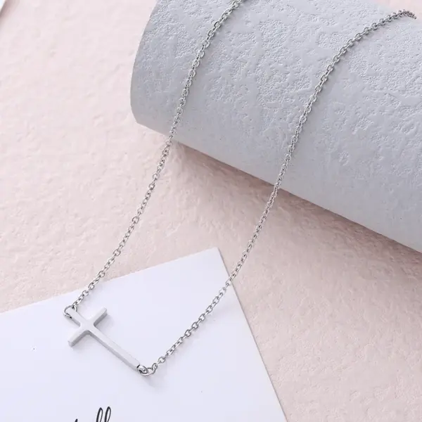 Wholesale Hip-hop Cross Stainless Steel Pendant Necklace