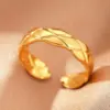Wholesale Jewelry IG Style Retro Geometric Leaf 304 Stainless Steel Plating Open Rings