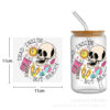 Wholesale Halloween Skull Milk Tea Coffee 16oz Cup UV DTF Wraps