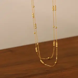 Wholesale 201 Stainless Steel Gold Plated Casual Simple Style Plating Round Pendant Necklace