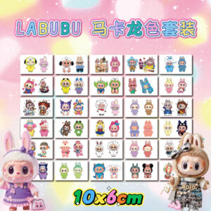 oly-60f638f205295ae7a3db1756d43a48e6 Wholesale Labubu Tattoo Stickers Labubu Dopamine Macaron Color Girly Heart Christmas Waterproof Long-Lasting Tattoo Stickers