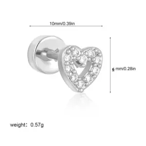 Silver Heart-Shaped Zircon