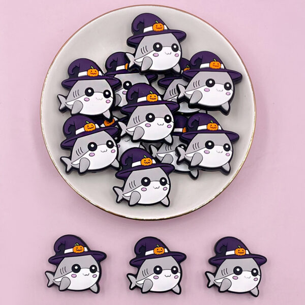 oly-60fdb25a4e090268a9df2a4a6ebbcd3a Wholesale Food-grade silicone Halloween epoxy ghost pumpkin beaded baby teether focus beads available for wholesale.