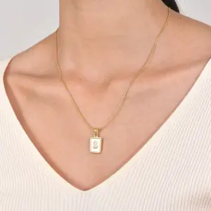 Wholesale Jewelry Elegant Simple Style Letter 304 Stainless Steel Shell Gold Plated Plating Inlay