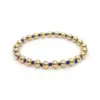 Wholesale Copper Ig Style Color Block Beaded Knitting Bracelets