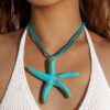 Wholesale European and American Cross-border Holiday Style Beach Necklace Bohemian Starfish Pendant Exaggerated Ocean Style Personality Necklace