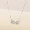 Wholesale PVD Coated 18K Gold Plated Infinity 304 Stainless Steel Basic Simple Style Classic Style Waterproof Non Tarnish 304 Stainless Steel Pendant Necklace