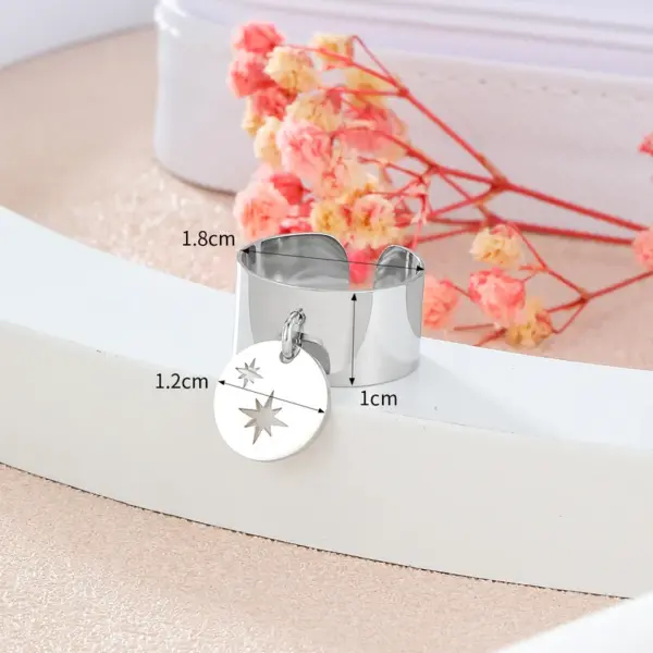 304 Stainless Steel Star PVD Coated 14K Gold Plated 18K Gold Plated Simple Style Classic Style Waterproof Non Tarnish Gold Charm Rings