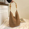 Wholesale Large Capacity Bag Women's 2024 New All-match Shoulder Beach Bag for Seaside Holiday Woven Straw Commuter Tote Bag