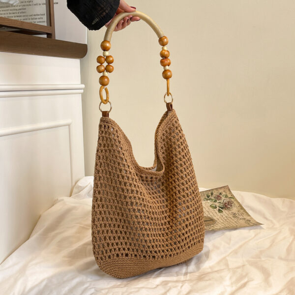 Wholesale Large Capacity Bag Women's 2024 New All-match Shoulder Beach Bag for Seaside Holiday Woven Straw Commuter Tote Bag