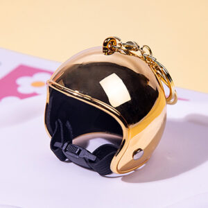 6.5cm big helmet-colorful gold / With lobster clasp