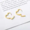 Wholesale PVD Coated Real Gold Plated 18K Gold Heart Shape 304 Stainless Steel Vintage Style Simple Style Waterproof Non Tarnish Earrings
