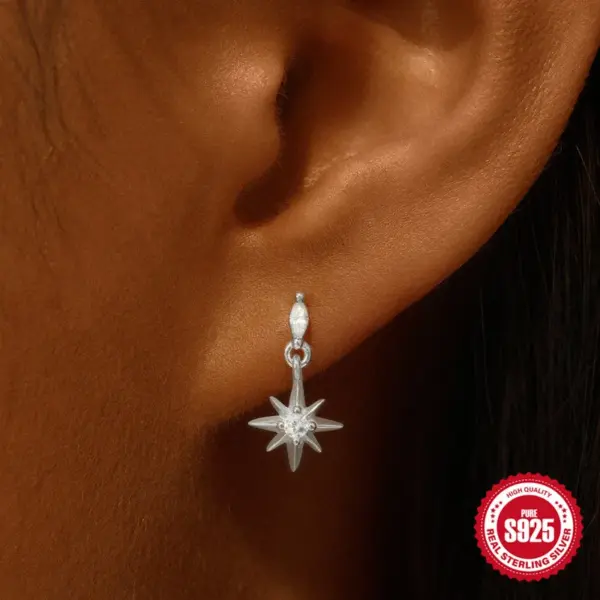 Wholesale 1 Piece 925 Sterling Silver Rhinestones Solid Color Ear Studs
