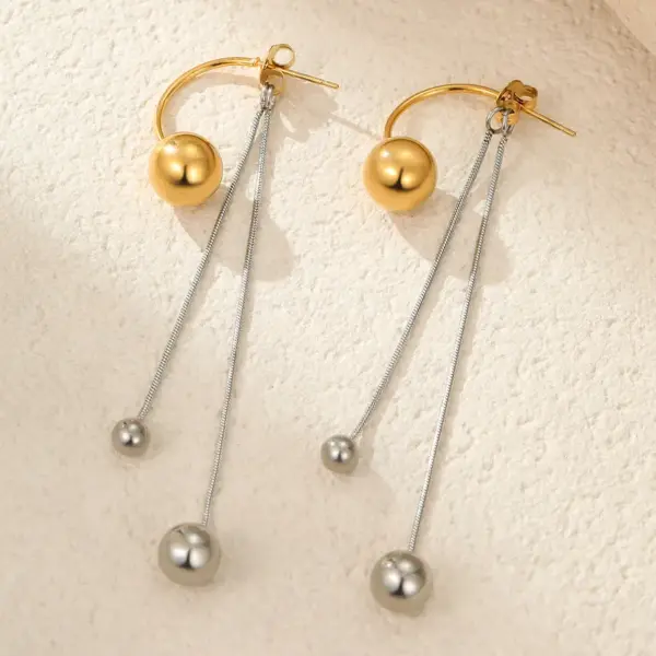Wholesale PVD Coated Real Gold Plated Round 304 Stainless Steel Modern Style Simple Style Waterproof Non Tarnish Earrings