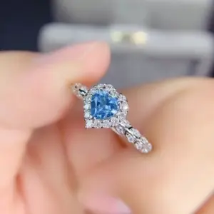 Sea Blue Diamond [White Gold Color]] / Adjustable Opening [Upper and Lower Stacking Mouth]]