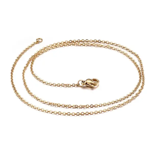 Wholesale PVD Coated 18K Gold Plated Geometric Titanium Steel Fashion Waterproof Non Tarnish Titanium Steel Lobster Trigger Clasp Closure Necklace