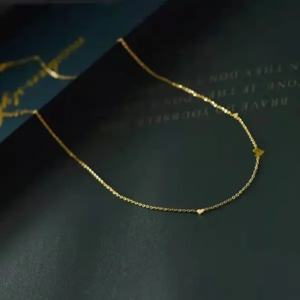 Wholesale Jewelry Simple Style Heart Shape 304 Stainless Steel 18K Gold Plated Plating Stainless Steel Necklaces