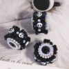 Wholesale Black and white ghost-themed Halloween beaded accessories with straight holes