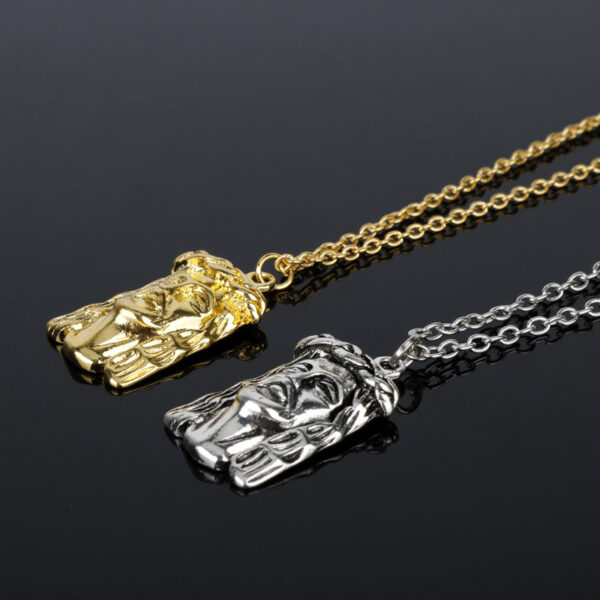 Wholesale Hot Selling European and American Personalized Hiphop Jesus Retro Portrait Pendant Fashion Trendy Commemorative Necklace Jewelry for Men and Women