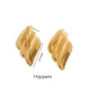 Wholesale 1 Pair Casual Simple Style Wings Spiral Shell Titanium Steel 18K Gold Plated Ear Studs