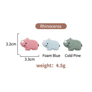 Rhino [silicone beads] (minimum batch of 20 pieces for each style and color, random delivery or contact us for notes)