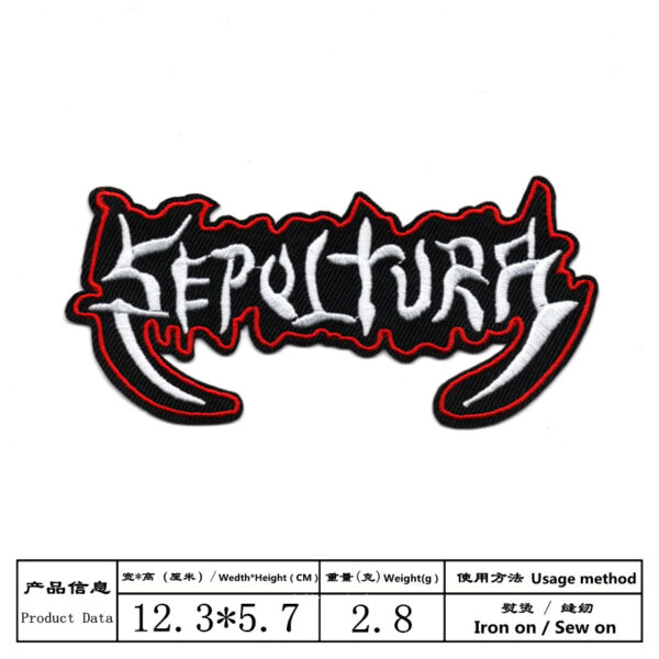 Wholesale Cross-border New Badge patch Embroidered patch Cloth Sticker Embroidered Black and White English Cloth Sticker English Letter Rectangle