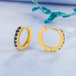Blue Diamond Ear Clip [Yellow Gold]]