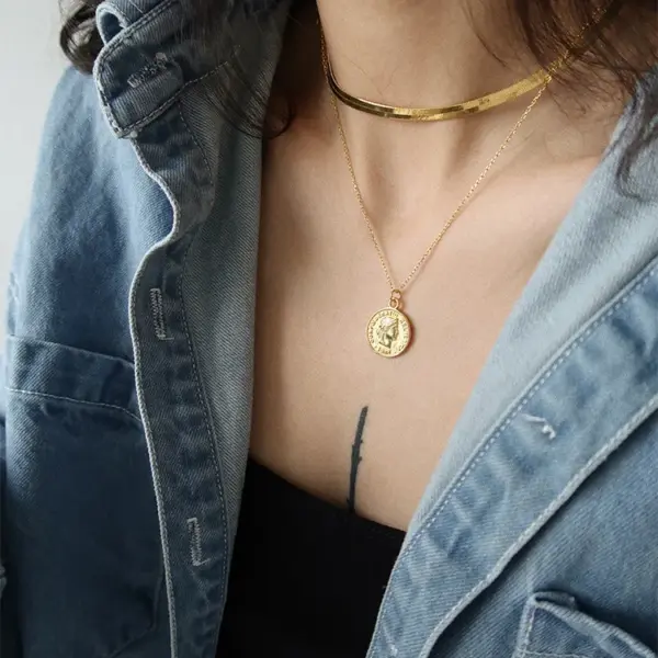 Wholesale Fashion Solid Color Titanium Steel Necklace 1 Piece