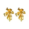 Wholesale 1 Pair Vintage Style Simple Style Flower Plating Copper Ear Studs