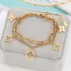 Wholesale Fashion Four Leaf Clover Eye Titanium Steel Plating Bracelets 1 Piece