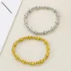 Wholesale PVD Coated 18K Gold Plated Round 304 Stainless Steel Simple Style Waterproof Non Tarnish 304 Stainless Steel Bracelets