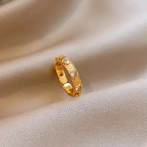 112 # Open Ring - Gold - Heart (Real Gold Plating)