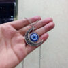 Wholesale Fashion Accessories Turkey Blue Eyes Evil Eye Pendant Alloy Moon Accessories Necklace Creative Personality Design