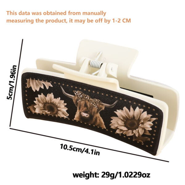 oly-6169838ac3bdb535c38bfc65ba2acc21 Wholesale yak chrysanthemum black leather large square clip shark clip