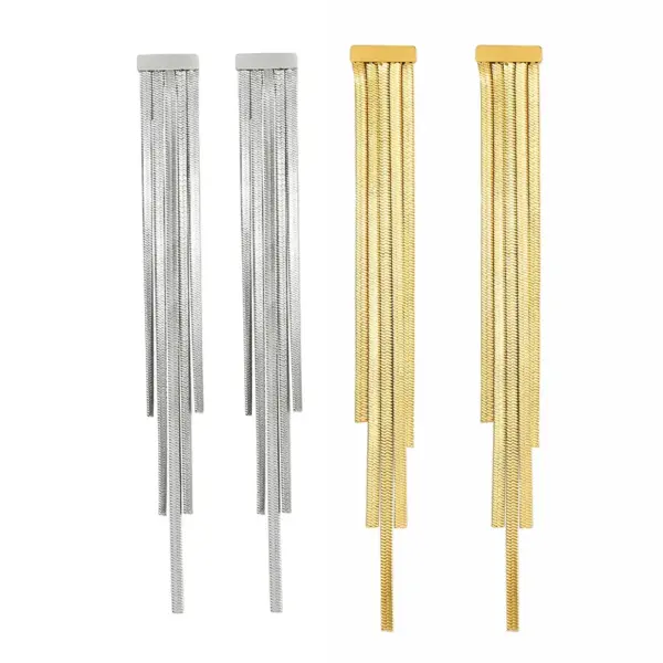 Wholesale Fashion Solid Color Tassel Plating 304 Stainless Steel 16K Gold Plated White Gold Plated Gold Plated Stainless Steel Earrings