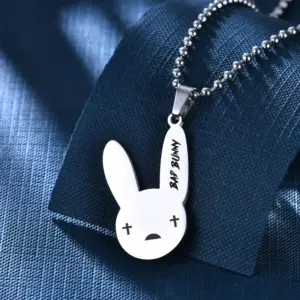 Wholesale Women's Fashion Rabbit Letter Stainless Steel Necklace Plating Titanium Steel Necklaces