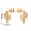 Wholesale PVD Coated 18K Gold Real Gold Plated Cactus 304 Stainless Steel Casual Waterproof Non Tarnish Ear Studs