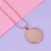304 Stainless Steel Geometric Customization Laser Engraving PVD Coated 18K Real Gold Plated Simple Style Waterproof Non Tarnish Cable Chain Rose Gold Gold Silver Pendant Necklace