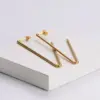 Wholesale PVD Coated 18K Gold Plated U Shape Stainless Steel Simple Style Waterproof Non Tarnish Earrings