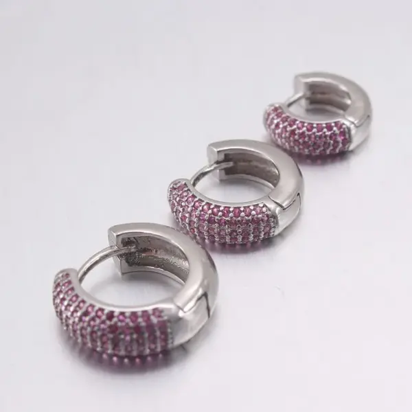 Wholesale Simple Style Circle Copper Zircon 18K Gold Plated Earrings