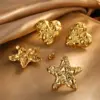 Wholesale 1 Pair Elegant French Style Commute Star Heart Shape 304 Stainless Steel Imitation Gold Electroplating Ear Studs