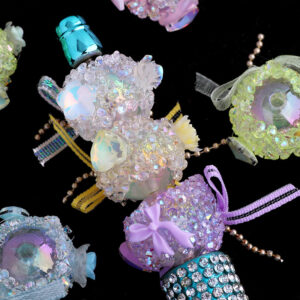 Wholesale New style bow heart design, high-end straight hole loose bead DIY mobile phone chain, key chain, bag chain, jewelry accessories